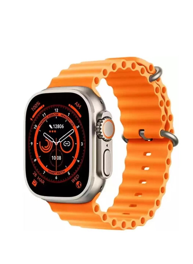 W&O W&O X9 ultra 2 - Super AMOLED Screen - Smart Watch (49mm/2.2inch) Full Screen | Space Aluminum Case | Wireless Charge (Orange)  - Image 1