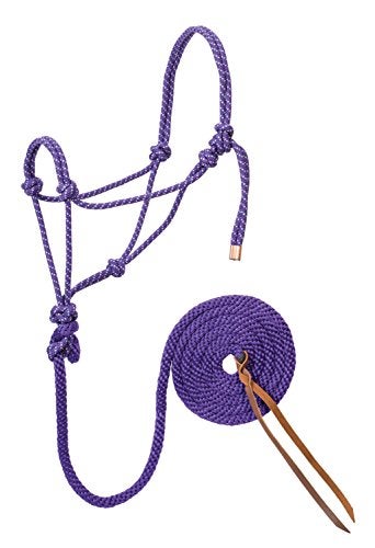 Weaver Leather Diamond Braid Rope Halter and Lead Purple/Mint/White, Average - Image 5