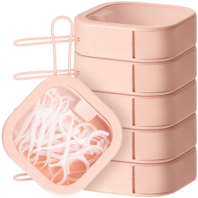 Kathfly Kathfly 6 Pcs Hair Tie Container Dispenser Organizer Hair Tie Holder Travel Portable Bobby Pin Holder Cotton Swabs Dispenser Women Bathroom Storage AccessoryPink 