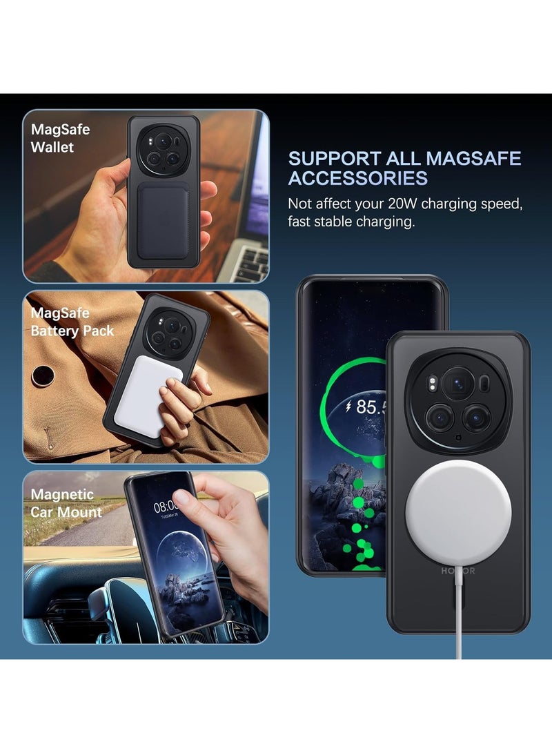 جراب مغناطيسي لهاتف هونر ماجيك 6 برو، متوافق مع MagSafe، مصنوع من TPU + PC بملمس غير لامع مقاوم للصدمات، جراب خلفي للهاتف مقاوم لبصمات الأصابع ورفيع الحواف لحماية أنيقة - Image 2