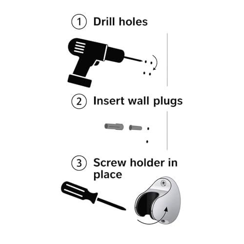 WOYO Wall Mounted Jet Spray Holder for Bathroom – Durable ABS Plastic, Chrome Finish, Universal Fit for Health Faucet, Shower Head & Shattaf – Easy Installation with Screws & Wall Plugs - Image 5
