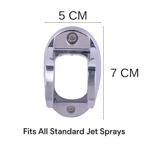 WOYO Wall Mounted Jet Spray Holder for Bathroom – Durable ABS Plastic, Chrome Finish, Universal Fit for Health Faucet, Shower Head & Shattaf – Easy Installation with Screws & Wall Plugs - Image 3