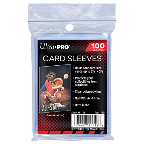 Ultra Pro 100 Pcs Soft Card Sleeves 2 58 x 3 58Inches Pack of 1 Package may vary - Image 1