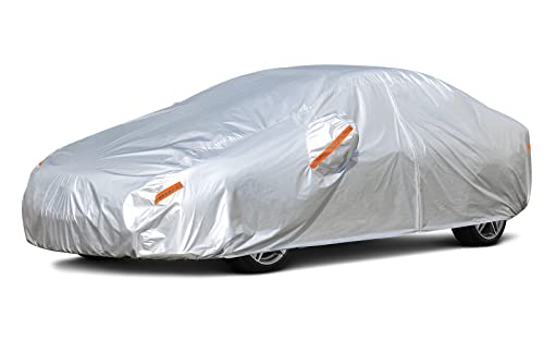Kayme Car Covers for Automobiles Waterproof All Weather Sun Uv Rain Protection with Zipper Mirror Pocket Fit Toyota Camry, Honda Accord/Civic, Nissan Altima, Kia K5 etc.(186 to 193 Inch) 3XL - Image 1