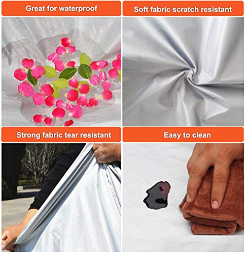 Kayme Car Covers for Automobiles Waterproof All Weather Sun Uv Rain Protection with Zipper Mirror Pocket Fit Toyota Camry, Honda Accord/Civic, Nissan Altima, Kia K5 etc.(186 to 193 Inch) 3XL - Image 2