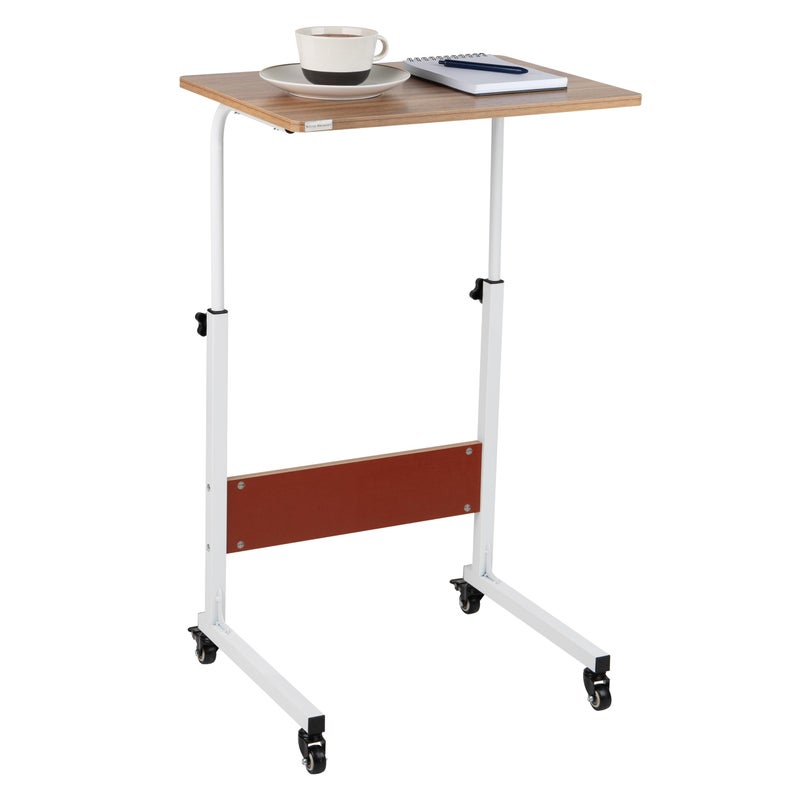 Mind Reader Mind Reader Standing Desk Laptop Stand Height Adjustable Computer Table Work Table MDF 2175L x 1575W x 33H White 