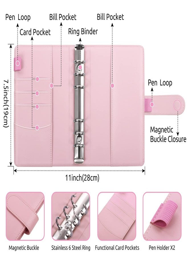 SKYDUE Budget Binder with 8pcs Zipper Envelopes,Money Organizer with 12pcs Expense Sheets & 24 Rose Gold Sticky Labels,Budget Organizer for Cash - Image 5