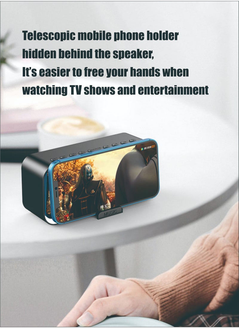Portable Bluetooth Speakers Subwoofer Stereo Speaker  Wireless Wired Universal Bluetooth Card Speaker P6 Clock Alarm Clock Speaker Desktop Gift Ornament Speaker White