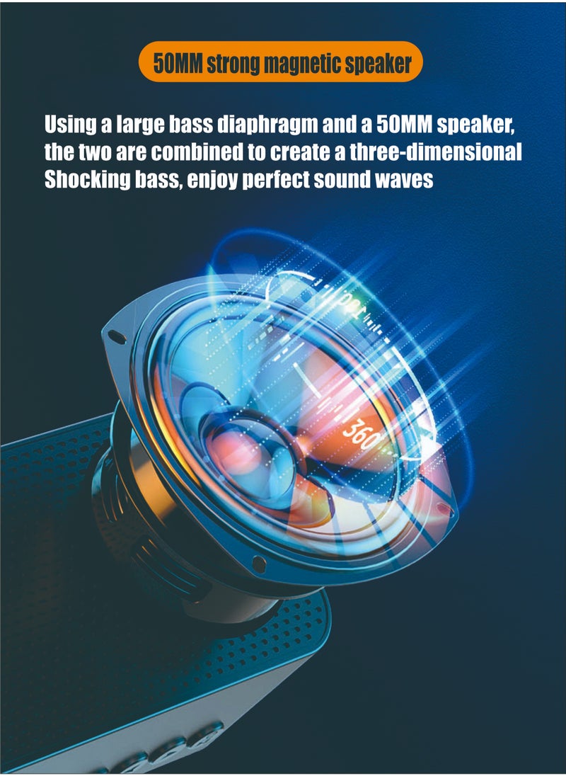 Portable Bluetooth Speakers Subwoofer Stereo Speaker  Wireless Wired Universal Bluetooth Card Speaker P6 Clock Alarm Clock Speaker Desktop Gift Ornament Speaker White