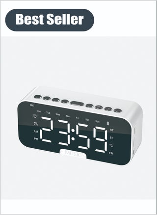 Portable Bluetooth Speakers Subwoofer Stereo Speaker  Wireless Wired Universal Bluetooth Card Speaker P6 Clock Alarm Clock Speaker Desktop Gift Ornament Speaker White - pzsku/Z4DE0D7C935B627B58A4FZ/45/_/1706153630/b7d0e747-4e81-4ff0-84f7-0e8452da374a