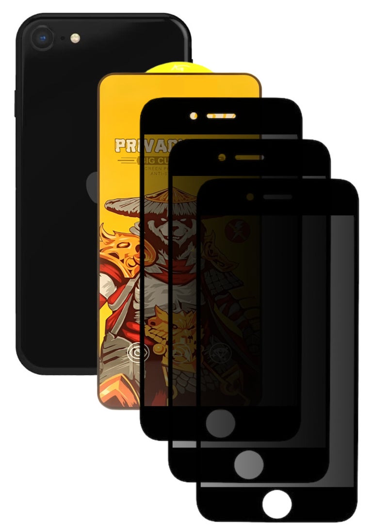 ESD 3 Pieces Tempered Dustproof Privacy Glass Screen Protector Compatible For iPhone SE  - Image 1