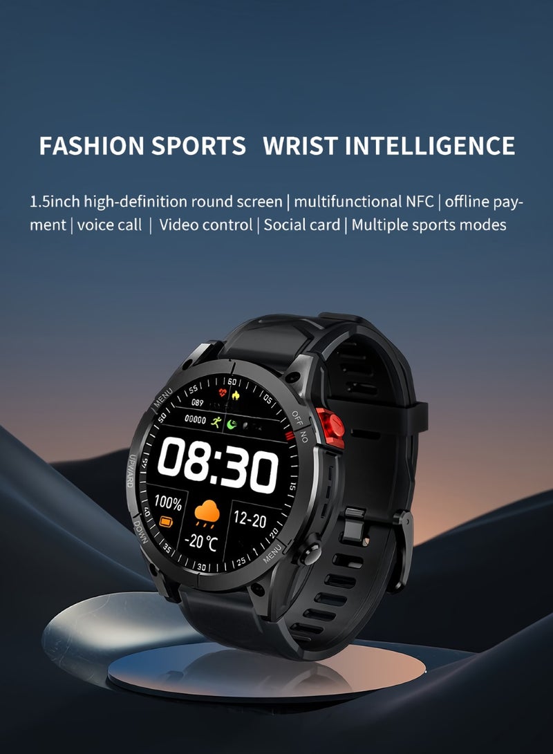 Rugged Sports Smart Watch, Multi Functional Waterproof Activity Tracker Watch, Long Battery Standby Bluetooth Calling Smart Wrist Watch With Heart Rate Blood Oxygen Monitoring, (1pc, Blue) - Image 3