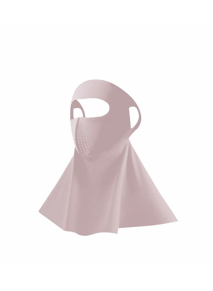 يا إلهي قناع واقي من الشمس للاستخدام في الهواء الطلق واقي للوجه والرقبة واقي من الشمس مضاد للأشعة الشمسية حرير جليدي وشاح للأذن شعور بارد حجاب استوائي مع حلقات للأذن