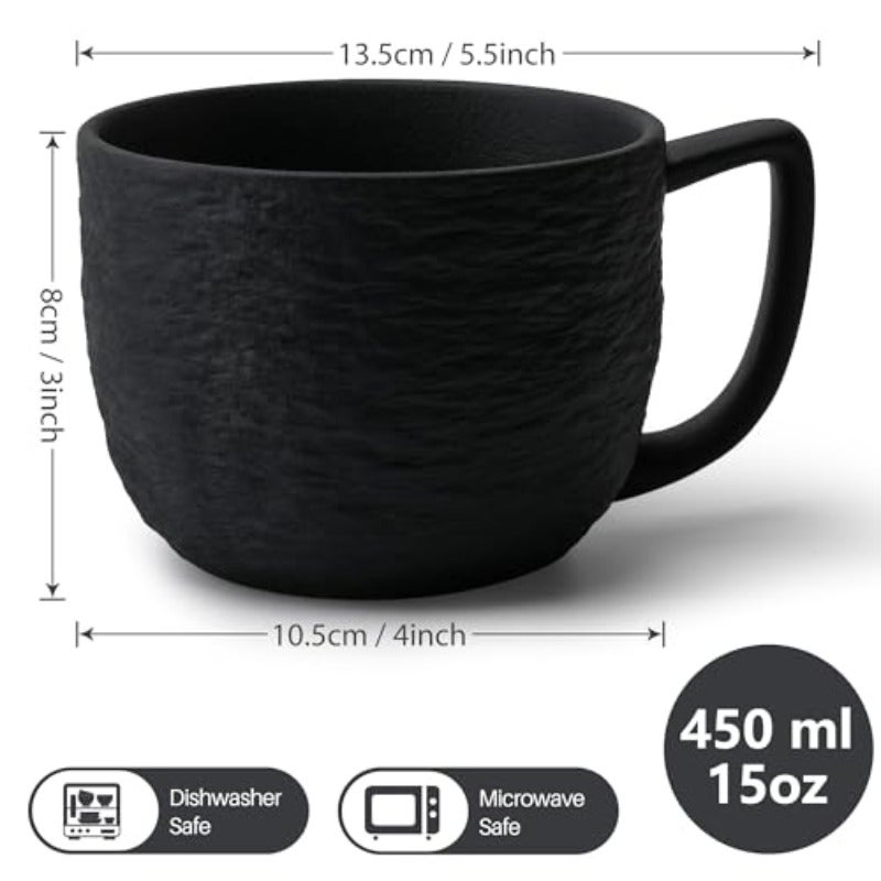 15 oz Coffee Mugs Mug Set of 4 - Ceramic Mug for Coffee Latte Cappuccino and Tea - Oasis Collection - Image 2