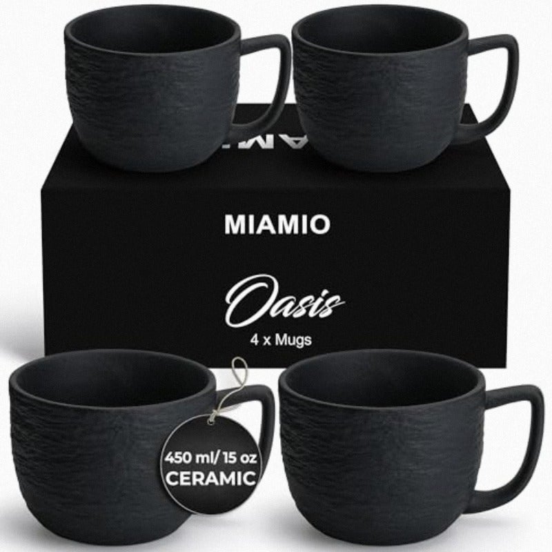 15 oz Coffee Mugs Mug Set of 4 - Ceramic Mug for Coffee Latte Cappuccino and Tea - Oasis Collection - Image 1