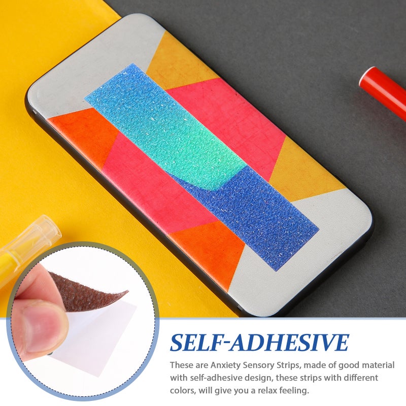 6pcs Textured Strips Sensory Stickers Rough Tactile Stickers Stress Relief Adhesive Strips - Image 4