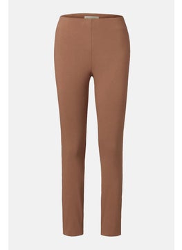 Tchibo Women Slim Fit Plain Stretch Pant, Rust  - Image 3