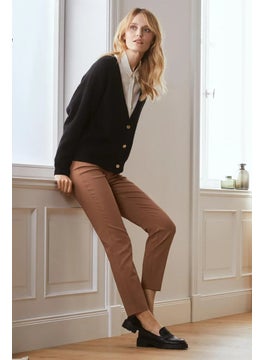 Tchibo Women Slim Fit Plain Stretch Pant, Rust  - Image 1