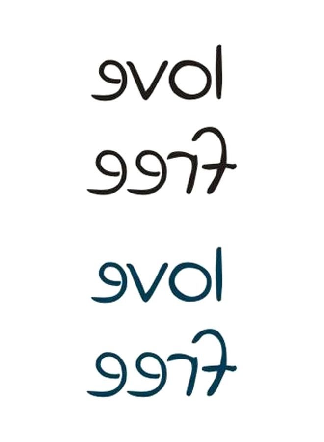 Waterproof Temporary Tattoo Sticker Black/Blue