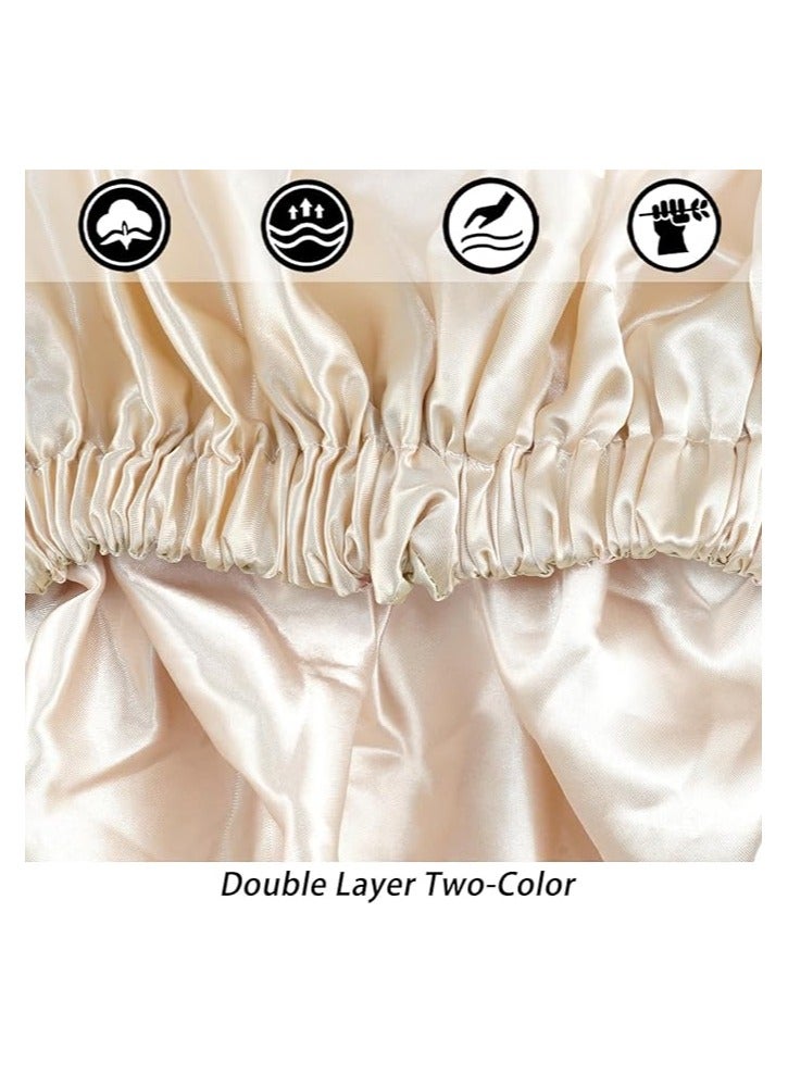 Generic Satin Hair Cap for Women, Silky Sleep Cap for Natural Hair Light Gold - Image 2