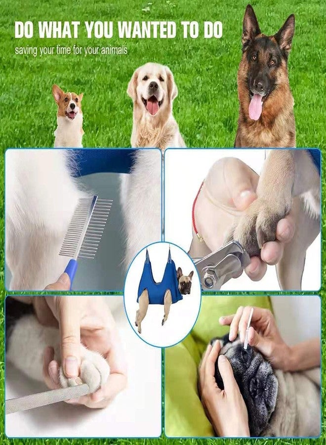 NYTRYD Dog Grooming Hammock Microfiber Cloth Pet Grooming Hammock Harness for Dogs and Cats, Dog Hammock 2 S-Hooks (Blue) - Image 5