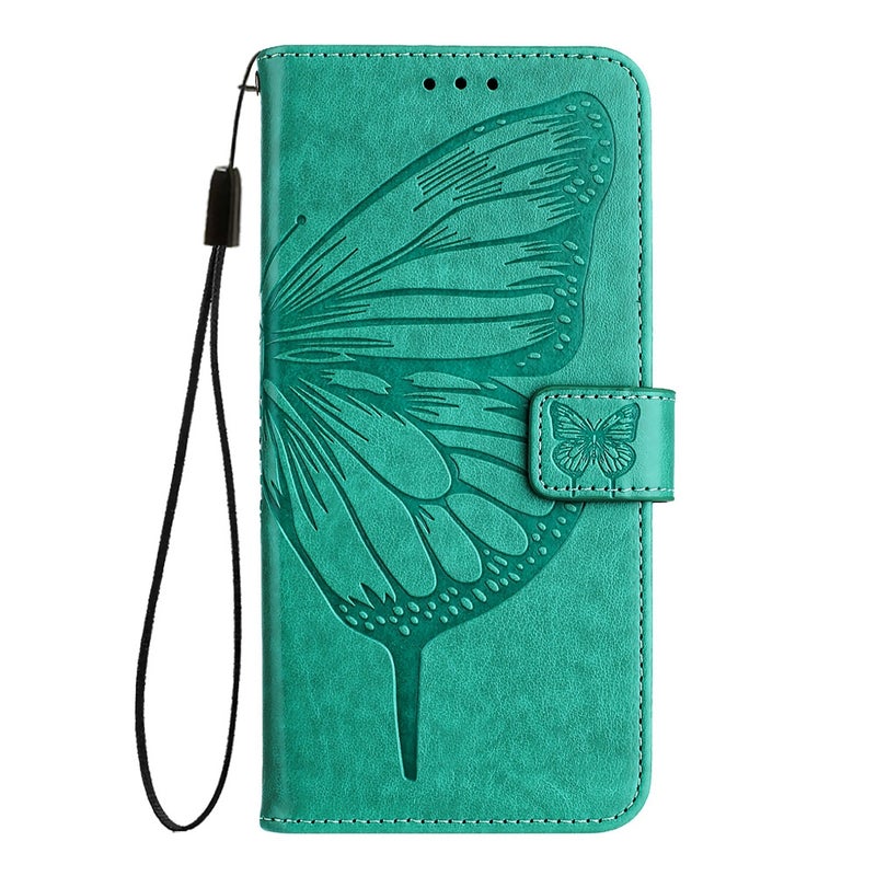 BURAQ Case Cover For Huawei P50 Embossed Butterfly Leather Phone Case(Green) - Image 2
