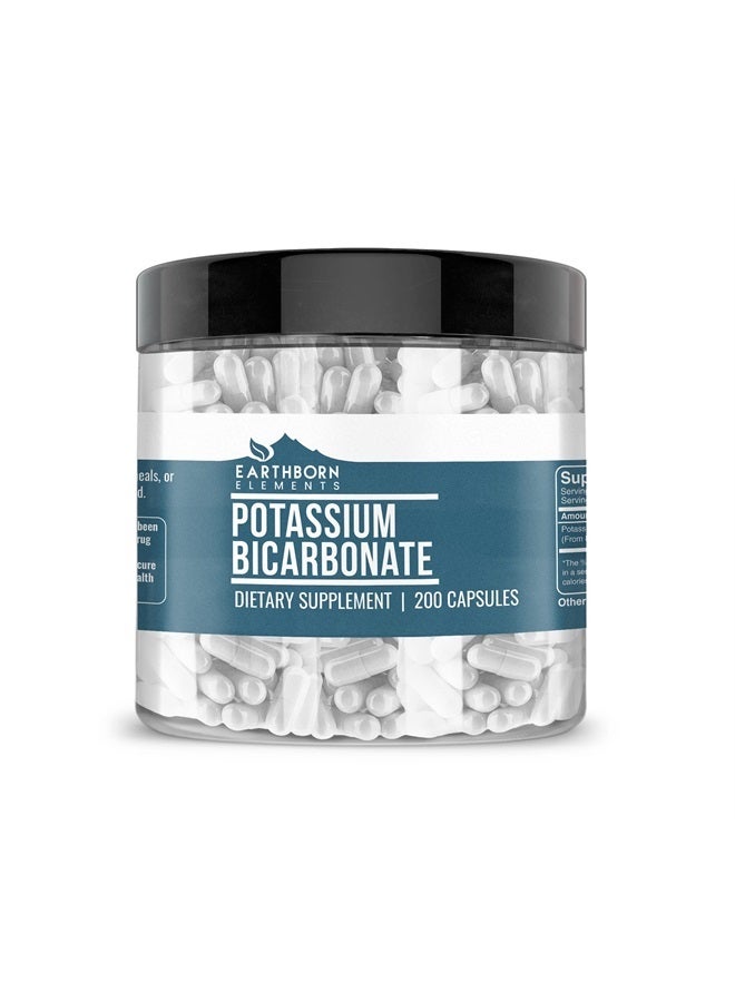 earthborn elements Potassium Bicarbonate 200 Capsules, Pure & Undiluted, No Additives - Image 1