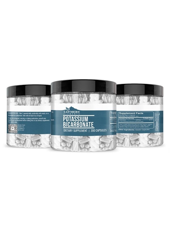 earthborn elements Potassium Bicarbonate 200 Capsules, Pure & Undiluted, No Additives - Image 2