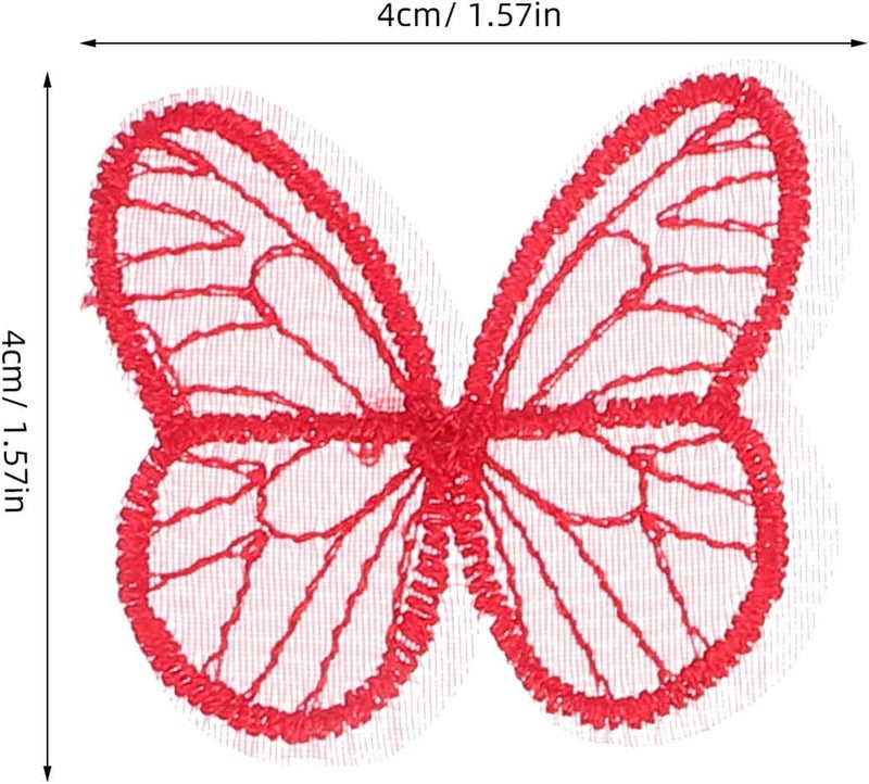 100pcs Butterfly Embroidered Applique Lace Patches Mixed Colors for Wedding Dress DIY Sewing Crafts Embroidery Fabric Trim Decoration Random Color - Image 2