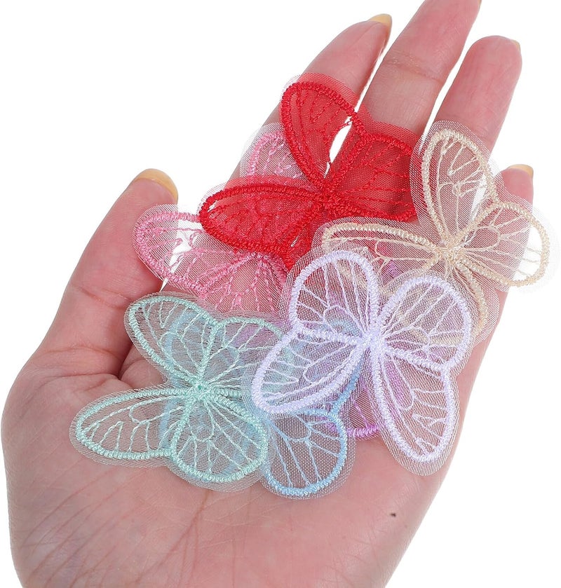 100pcs Butterfly Embroidered Applique Lace Patches Mixed Colors for Wedding Dress DIY Sewing Crafts Embroidery Fabric Trim Decoration Random Color - Image 4