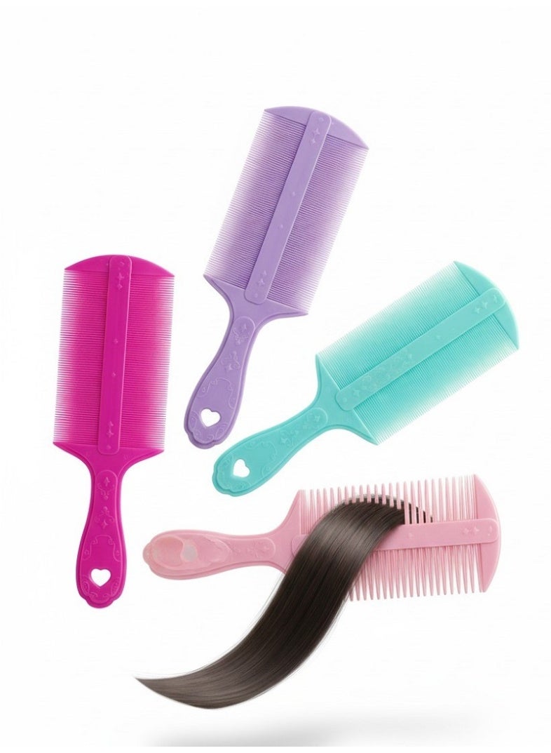 مشط القمل البلاستيكي مزدوج الجوانب لإزالة القمل والصئبان بفعالية متعدد الالوان يمنحك تمشيطًا آمنًا وسهل الاستخدام للأطفال والبالغين دون الحاجة لأي مواد كيميائية - Image 4