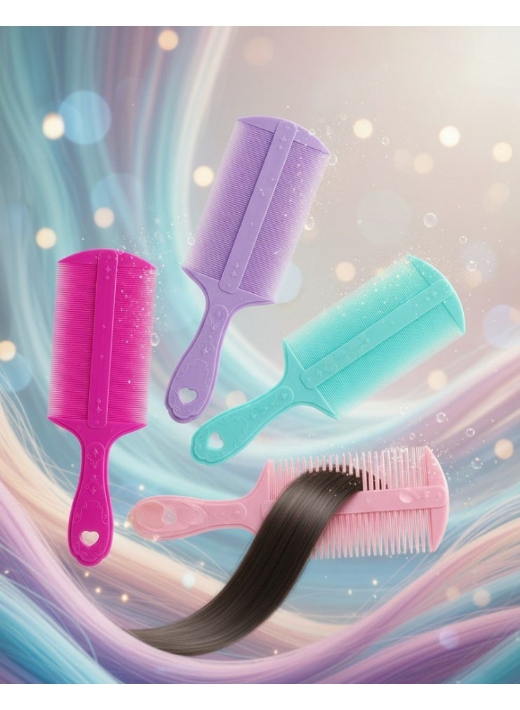 مشط القمل البلاستيكي مزدوج الجوانب لإزالة القمل والصئبان بفعالية متعدد الالوان يمنحك تمشيطًا آمنًا وسهل الاستخدام للأطفال والبالغين دون الحاجة لأي مواد كيميائية - Image 5