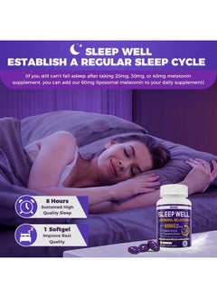 NEVISS Melatonin 60mg for Adults High Dose, Supports Deep Sleep & Brain Cognition, Extra Strength Liposomal Melatonin with Vitamin D3 K2, Chamomile, for Sound Sleep Cycle, Immune & Antioxidant, 150 Softgels  - Image 4