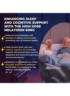 NEVISS Melatonin 60mg for Adults High Dose, Supports Deep Sleep & Brain Cognition, Extra Strength Liposomal Melatonin with Vitamin D3 K2, Chamomile, for Sound Sleep Cycle, Immune & Antioxidant, 150 Softgels  - Image 5