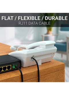 FEDUS FEDUS 5 Meter Telephone Landline Extension Cord Cable Landline Wire with Standard RJ-11 Plugs, High-Speed Internet Modem Cable (5 Meter)  - Image 3