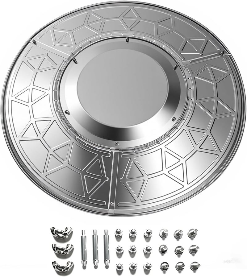 Kisworm Patio Heater Reflector Shield, Outdoor Heater Top Replacement - 3-Hole Mount, 30" Dia Round - Image 1