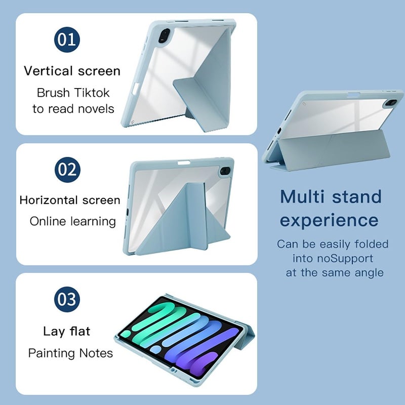 for Oppo Realme Pad Mini 8.7 Smart Tablet Cover Case,Slim Protective Folio Shell Cover,Could Multi-Angle Viewing TPU Leather Case, Auto Sleep/Wake(Baby Powder) - Image 5