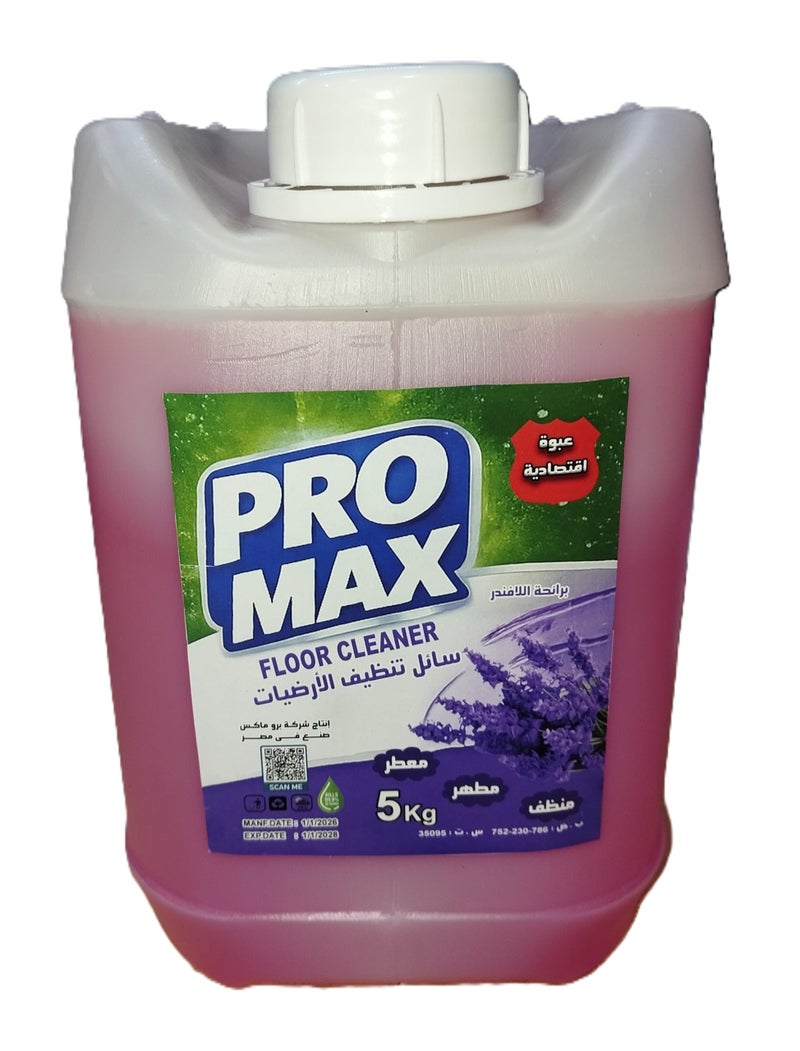 Pro Max Lavender Floor Cleaner & Disinfectant - Powerful Formula to Remove Dirt and Germs - Long Lasting Freshness - 5L - Image 1