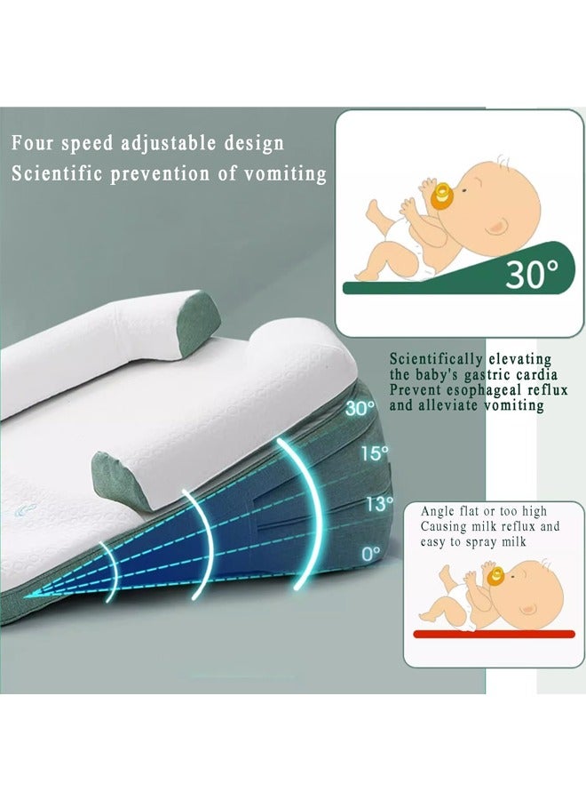 Baby Lounger, Baby Sleeping Nest, Anti-Reflux Pillow, 0-30° Height Adjustable Travel Crib, Relieves Vomiting Milk, Washable - Image 3