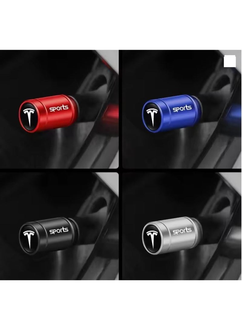 Car Tire Valve Stem Caps (4pcs) Tyre Air Valve Cap Accessories Cover Fit for (Tesla) Model X Y S 3 Cybertruck - Image 4