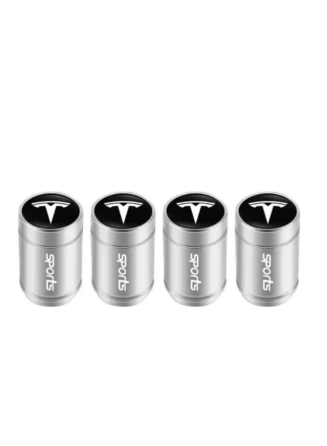Car Tire Valve Stem Caps (4pcs) Tyre Air Valve Cap Accessories Cover Fit for (Tesla) Model X Y S 3 Cybertruck - Image 2