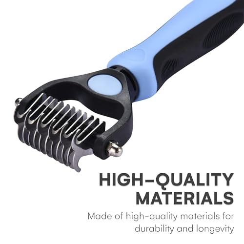Episkey Undercoat Rake for Dogs & Cats, Dematting Comb with Extra Wide Double-Sided Stainless Steel Teeth for Detangling, Deshedding, Brushing & Removing Shed Fur, Knots, Mats, and Tangles in Pets (UNDERCOAT) - Image 3