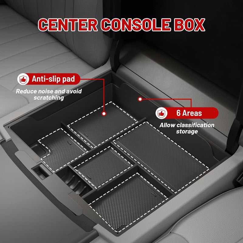 RED WOLF Car Organized Console Glove Storage Box - Image 4