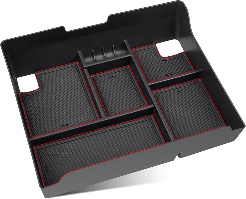 RED WOLF Car Organized Console Glove Storage Box - Image 1