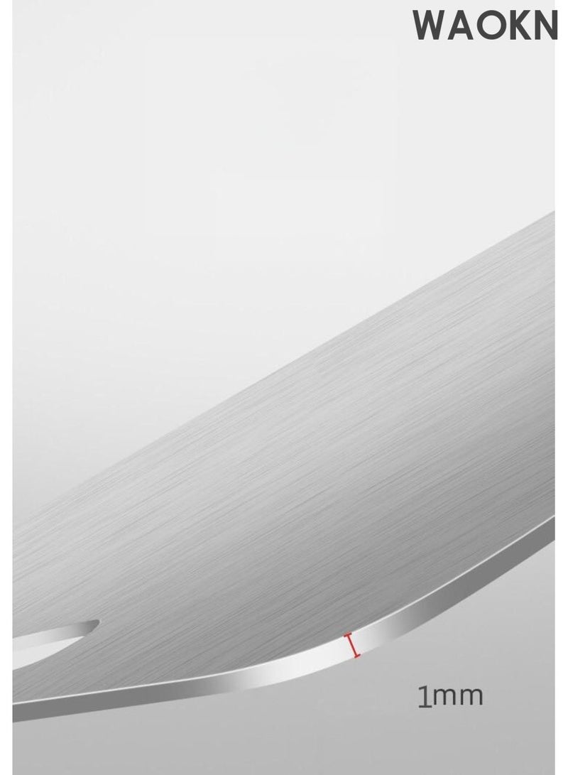 دبليو أيه أو كي أن لوح تقطيع من الفولاذ المقاوم للصدأ، لوح تقطيع مزدوج الجوانب، لوح تقطيع من مادة 304 الغذائية، مقاوم للتآكل ومقاوم للصدأ، مناسب لقطع اللحوم والفواكه والخضروات والمكونات الأخرى، سهل التنظيف والتعقيم ومقاوم للعفن. - Image 2