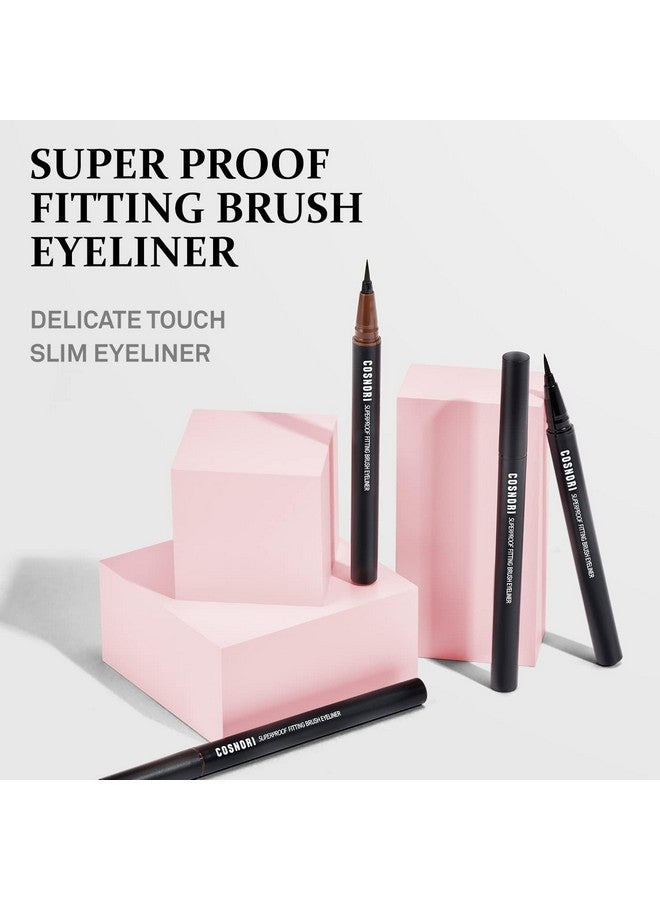 COSNORI Superproof Brush Eyeliner 01 Black - 24h Pen Eyeliner - Super Slim Lasting Liquid Eye Liner - Smudge, Budge Resistant Wear - Allergen Free 0.02 fl.oz. - Image 2