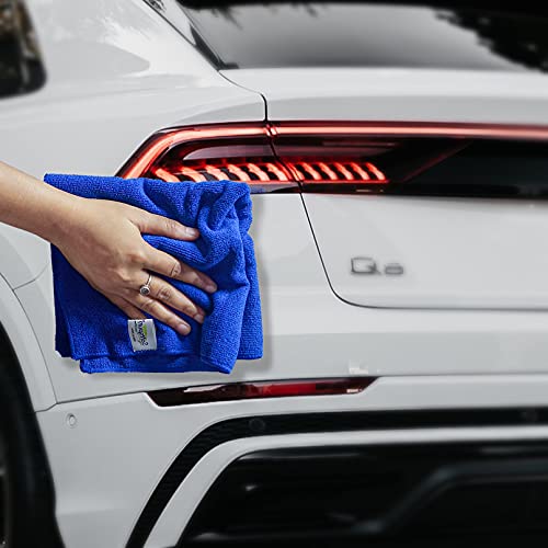 SOFTSPUN Microfiber Cloth 2 pcs 30x30 cms 340 GSM Blue Thick Lint StreakFree Multipurpose Cloths Automotive Microfibre Towels for Car Bike Cleaning Polishing Washing Detailing - Image 3