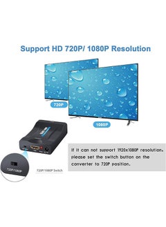 Bukela HDMI to SCART Converter Adaptor, Convert Digital 1080P HDMI Video and Audio Signal to Analog SCART CVBS Signal, Support both PAL and NTSC Standard TV Format Output  - Image 2