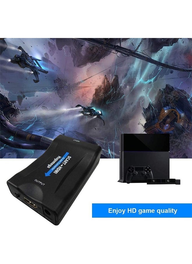 Bukela - HDMI to SCART Converter Adaptor, Convert Digital 1080P HDMI Video and Audio Signal to Analog SCART CVBS Signal, Support both PAL and NTSC Standard TV Format Output - Image 1