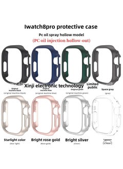 Generic Suitable For Apple S8 Generation Watch Ultra Hollow PC Oil Injection Frame Protective Cover 49mm In Stock-Color:Black-Appearance Size:49mm  - Image 4